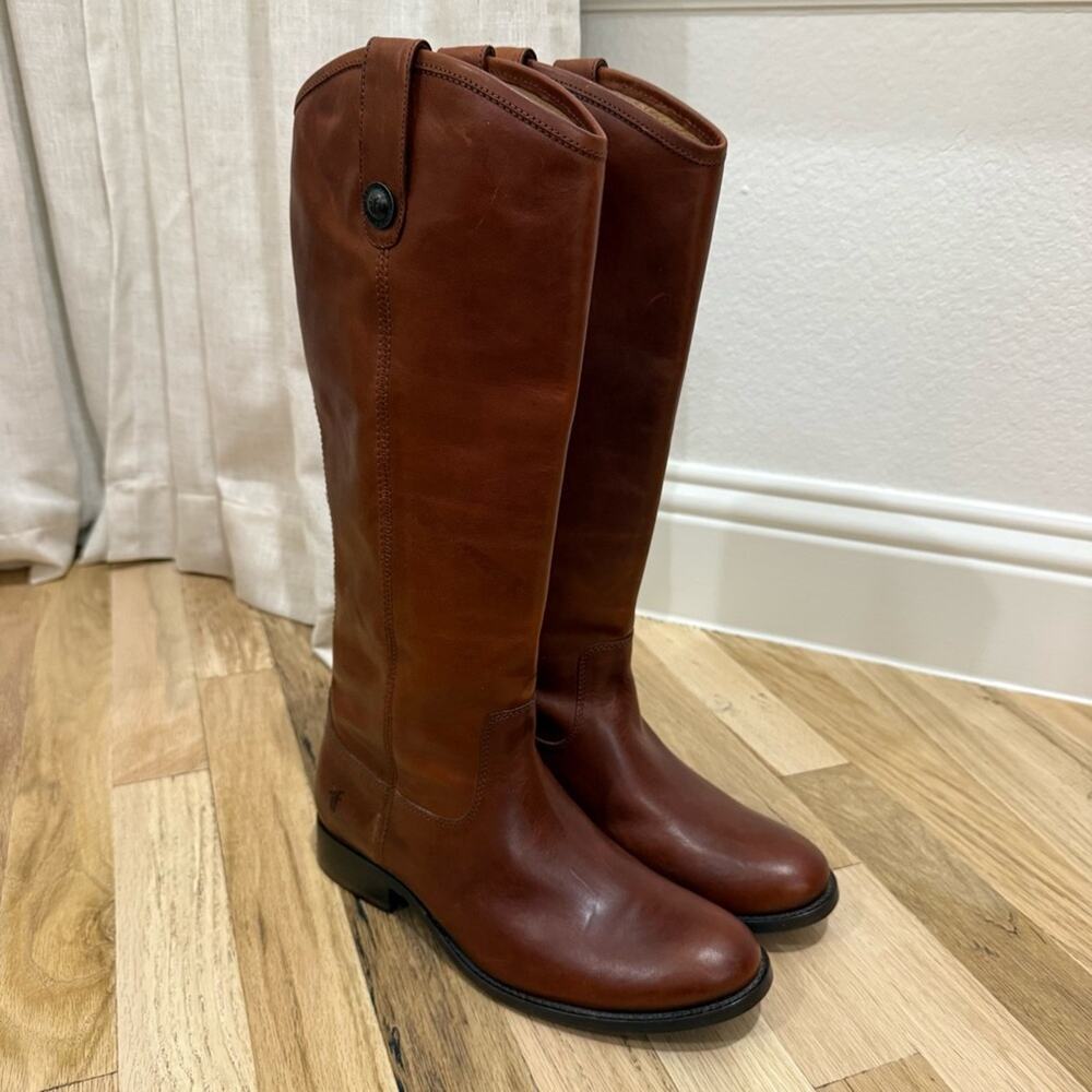 Frye Melissa Leather Boots Brown - Picture 2 of 6